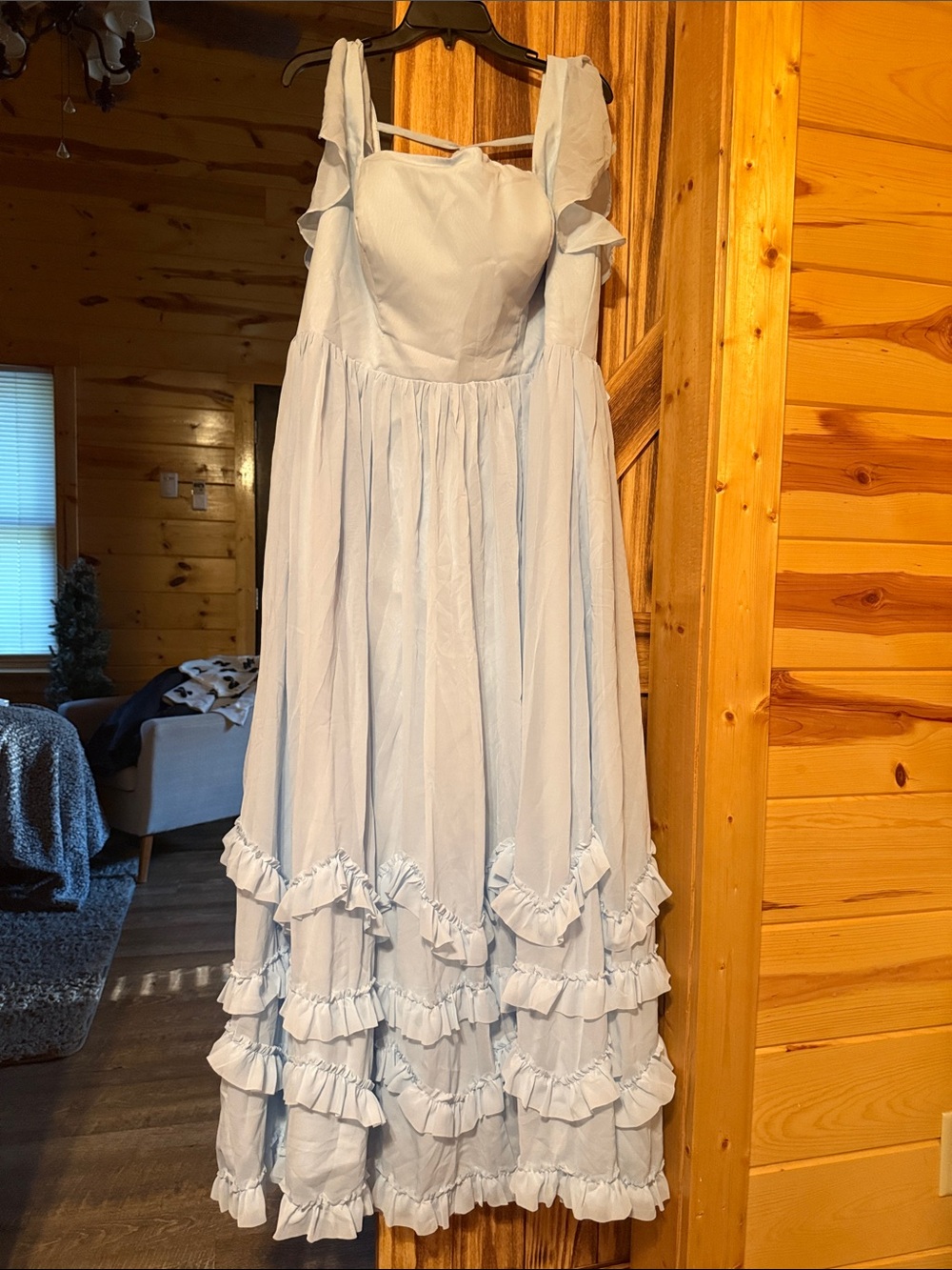 Cinderella Light Blue Ruffled Tiered Dress